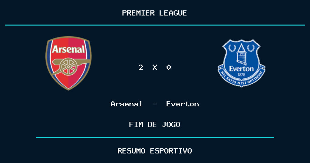 Arsenal vence Everton por 2 a 0