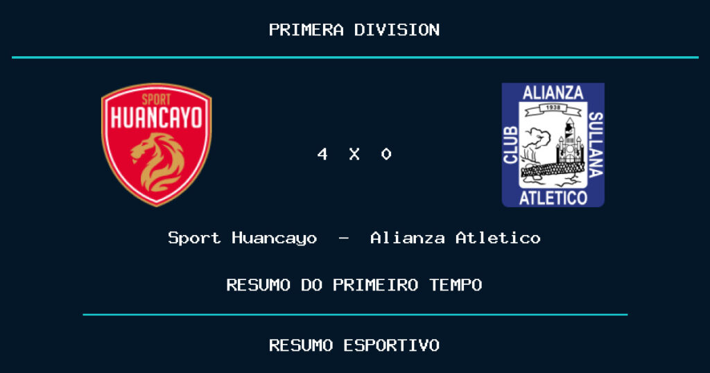 Sport Huancayo 4 x 0 Alianza Atletico: como foi o primeiro tempo