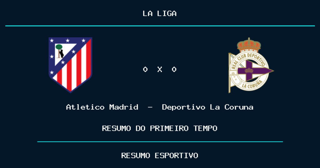 Atletico Madrid 0 x 0 Deportivo La Coruna: como foi o primeiro tempo