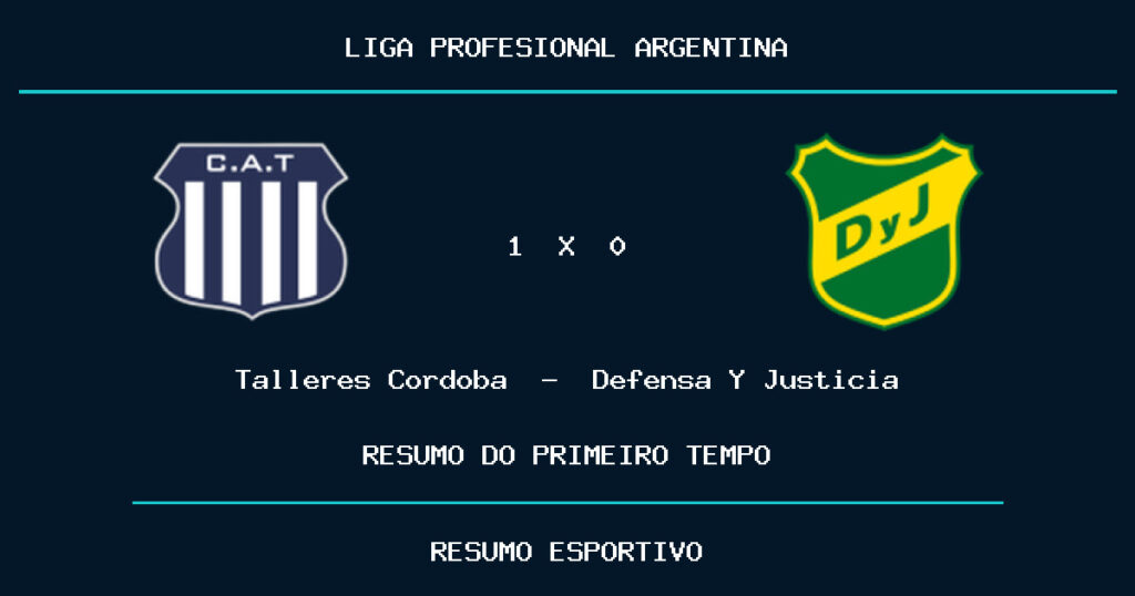 Talleres Cordoba 1 x 0 Defensa Y Justicia: como foi o primeiro tempo
