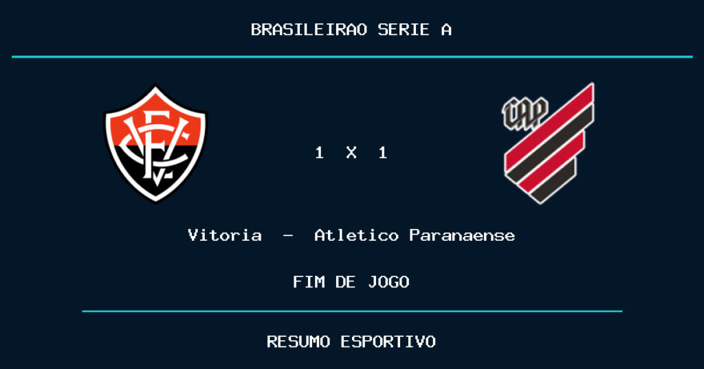 Vitoria e Atletico Paranaense empatam por 1 a 1