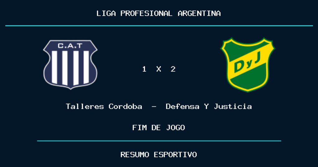 Defensa Y Justicia marca no fim e vence Talleres Cordoba por 2 a 1