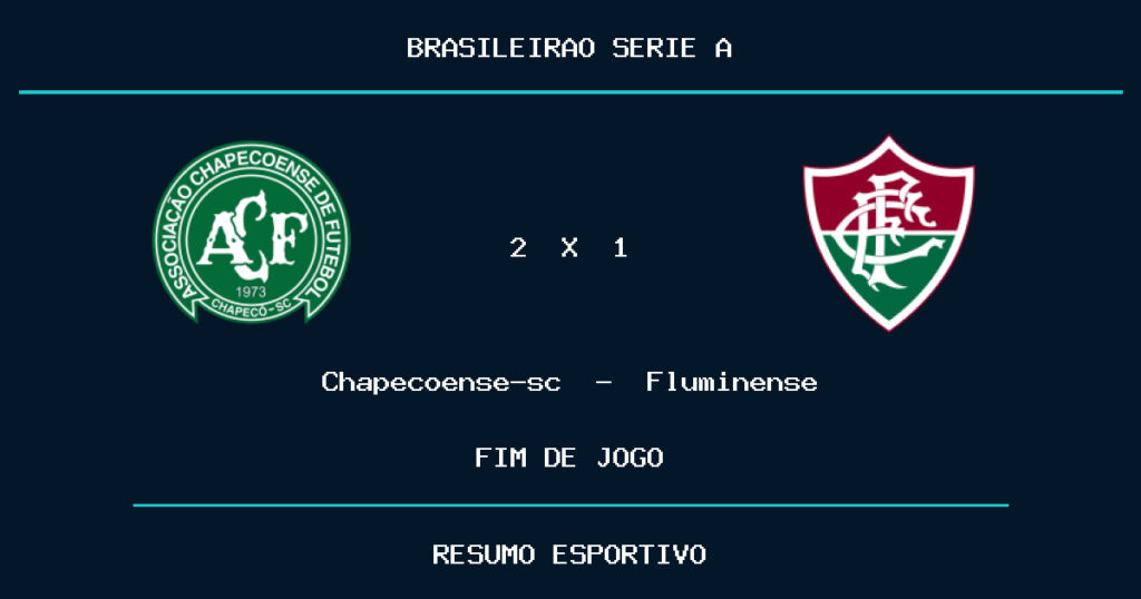 Chapecoense-sc vence Fluminense por 2 a 1
