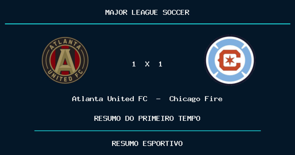 Atlanta United FC 1 x 1 Chicago Fire: como foi o primeiro tempo