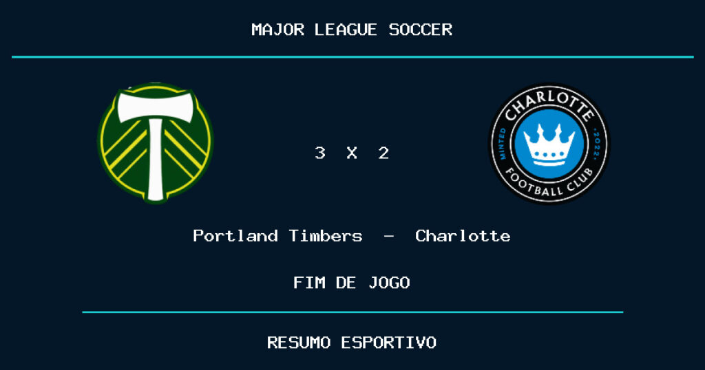 Portland Timbers marca no fim e vence Charlotte por 3 a 2