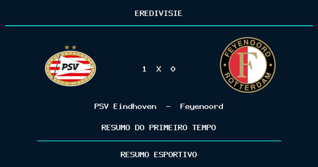 PSV Eindhoven 1 x 0 Feyenoord: como foi o primeiro tempo