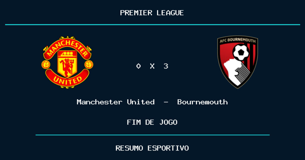 Bournemouth vence Manchester United por 3 a 0