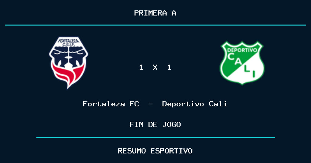 Fortaleza FC e Deportivo Cali empatam por 1 a 1
