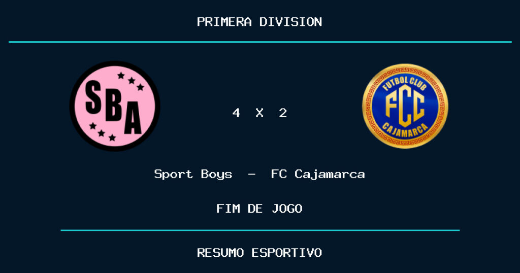 Sport Boys reage e vence FC Cajamarca por 4 a 2