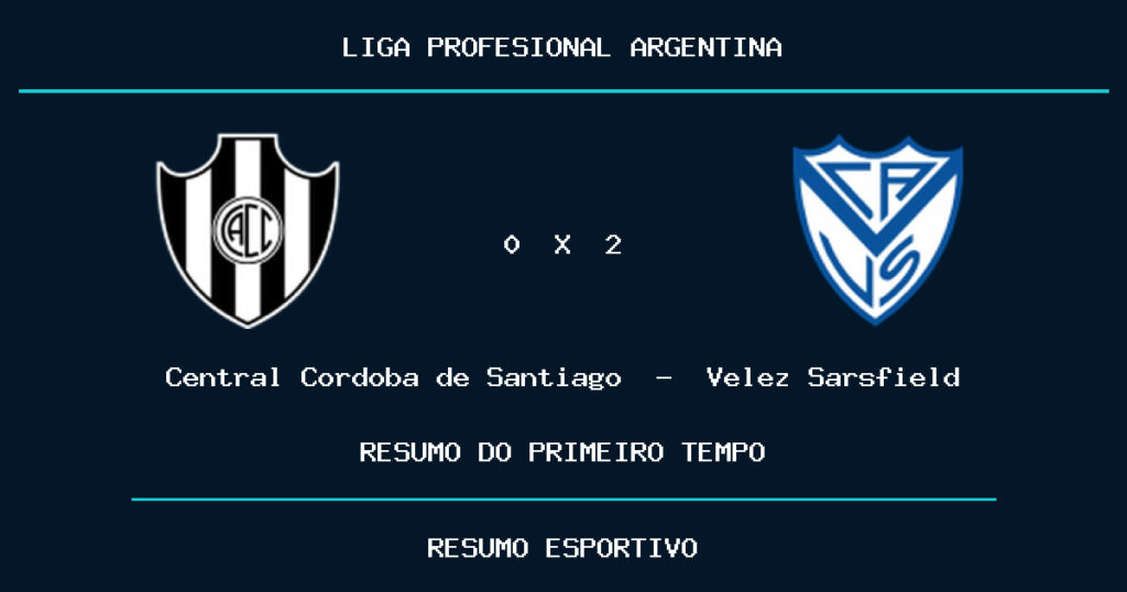 Central Cordoba de Santiago 0 x 2 Velez Sarsfield: como foi o primeiro tempo