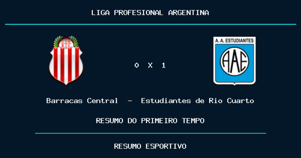 Barracas Central 0 x 1 Estudiantes de Rio Cuarto: como foi o primeiro tempo