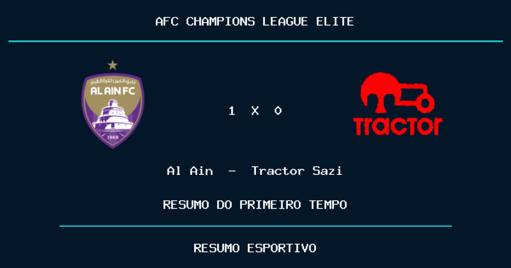 Al Ain 1 x 0 Tractor Sazi: como foi o primeiro tempo