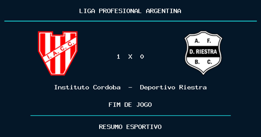 Instituto Cordoba vence Deportivo Riestra por 1 a 0