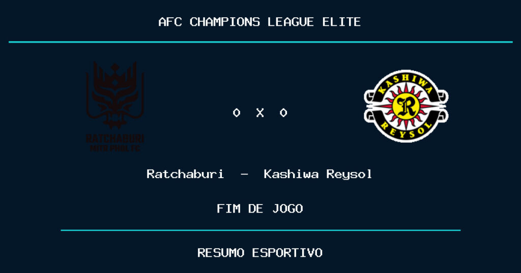 Ratchaburi e Kashiwa Reysol empatam por 0 a 0