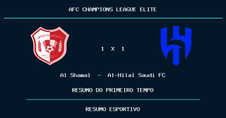 Al Shamal 1 x 1 Al-Hilal Saudi FC: como foi o primeiro tempo