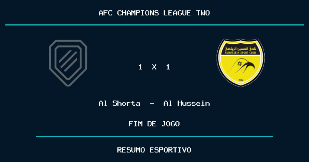 Al Shorta busca empate aos 90+5 e evita derrota contra Al Hussein