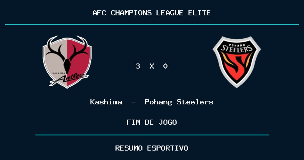 Kashima vence Pohang Steelers por 3 a 0