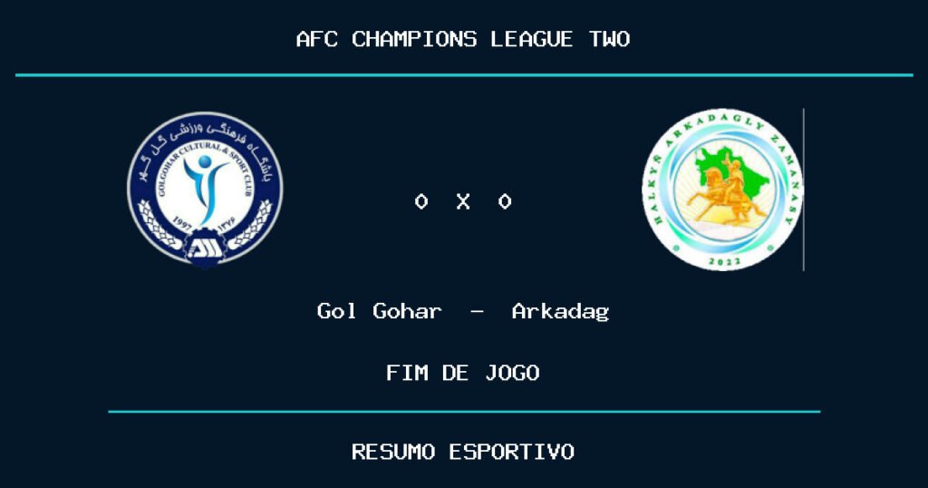 Gol Gohar e Arkadag empatam por 0 a 0