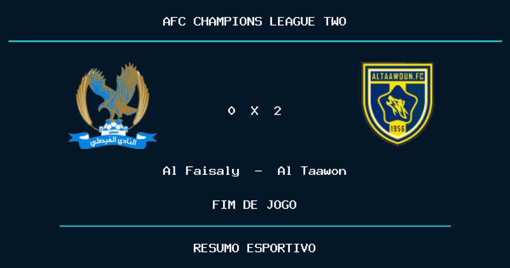Al Taawon vence Al Faisaly por 2 a 0