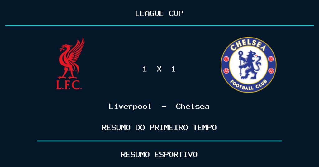Liverpool 1 x 1 Chelsea: como foi o primeiro tempo