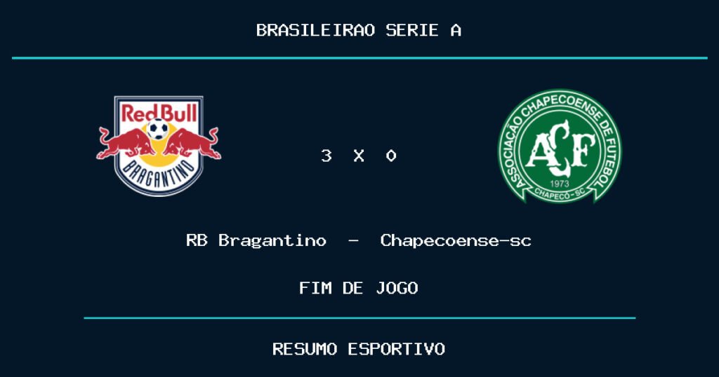 RB Bragantino vence Chapecoense-sc por 3 a 0