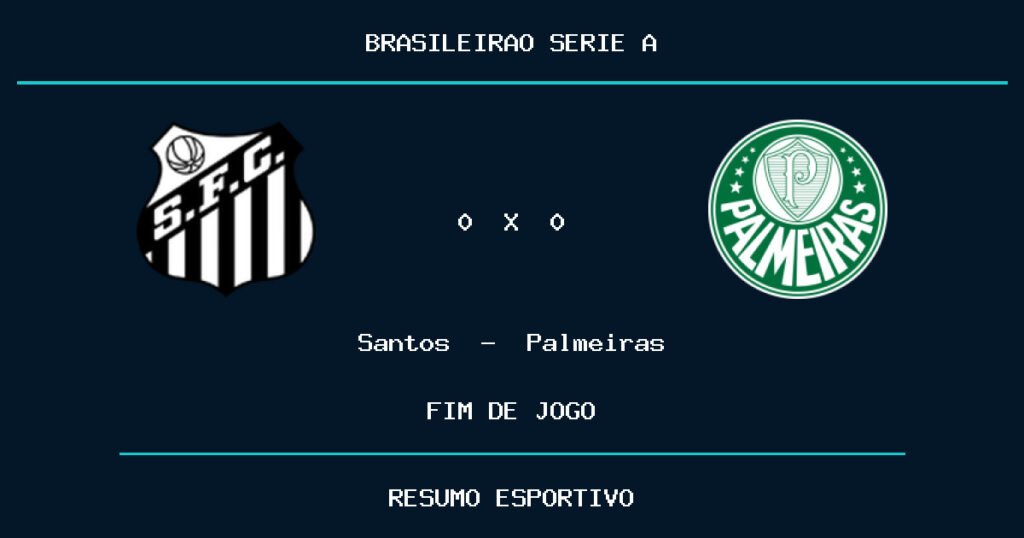Santos e Palmeiras empatam por 0 a 0