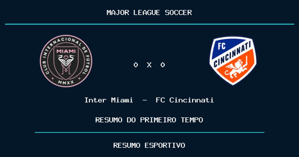 Inter Miami 0 x 0 FC Cincinnati: como foi o primeiro tempo