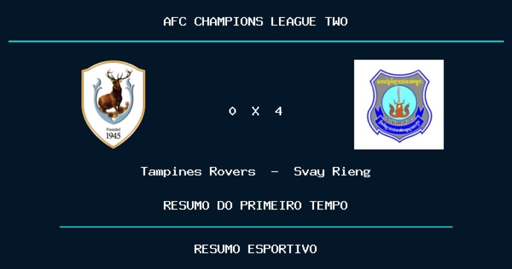 Tampines Rovers 0 x 4 Svay Rieng: como foi o primeiro tempo