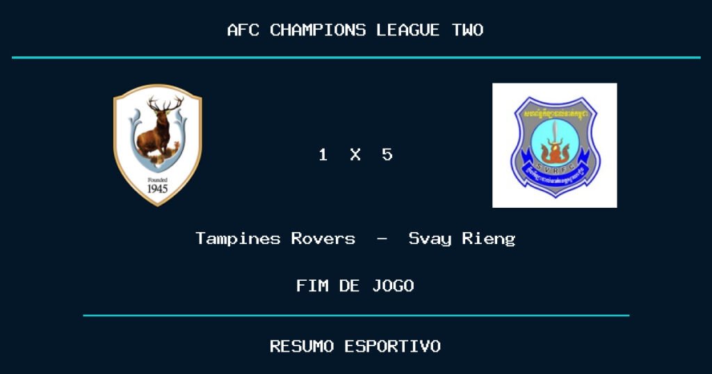 Svay Rieng vence Tampines Rovers por 5 a 1