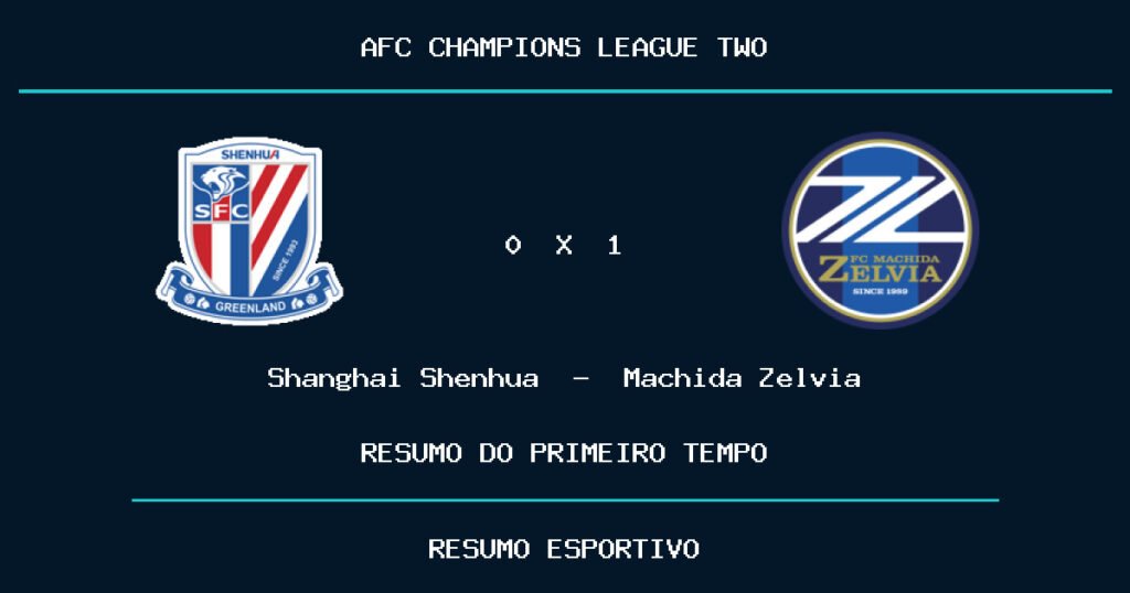 Shanghai Shenhua 0 x 1 Machida Zelvia: como foi o primeiro tempo