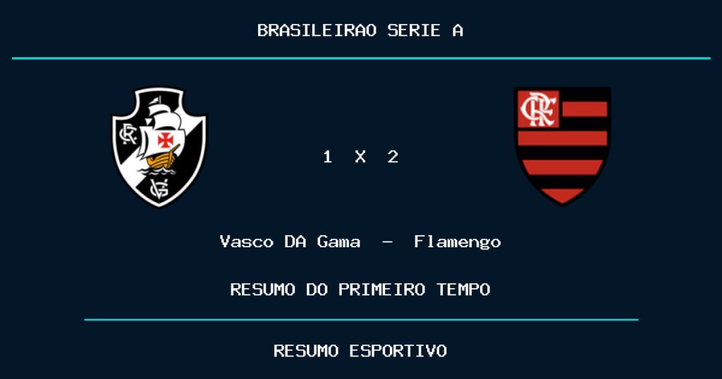 Vasco DA Gama 1 x 2 Flamengo: como foi o primeiro tempo