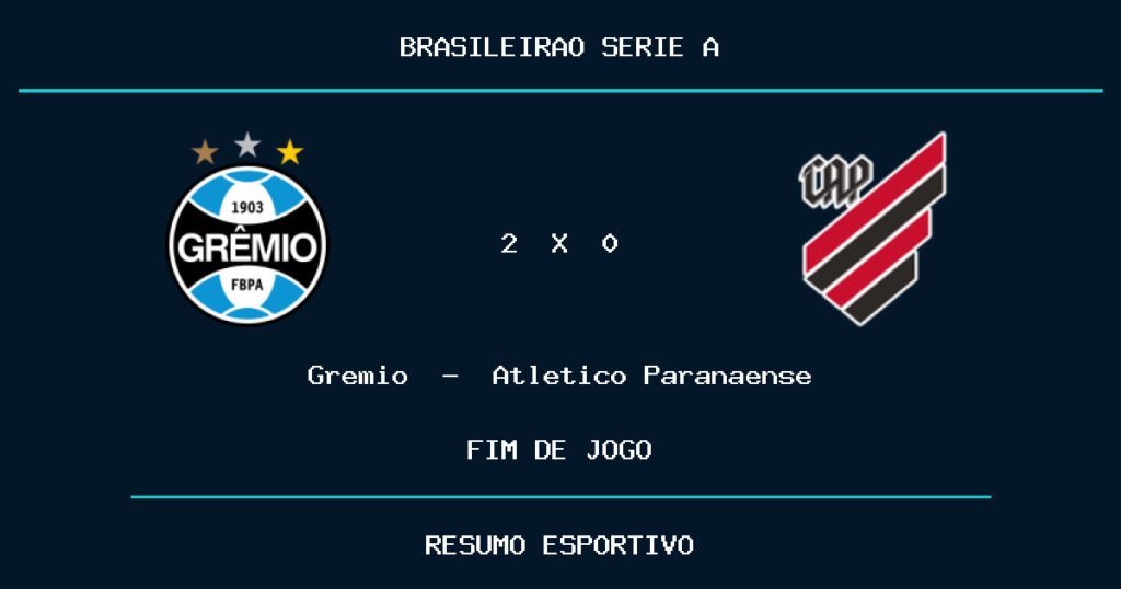 Gremio vence Atletico Paranaense por 2 a 0