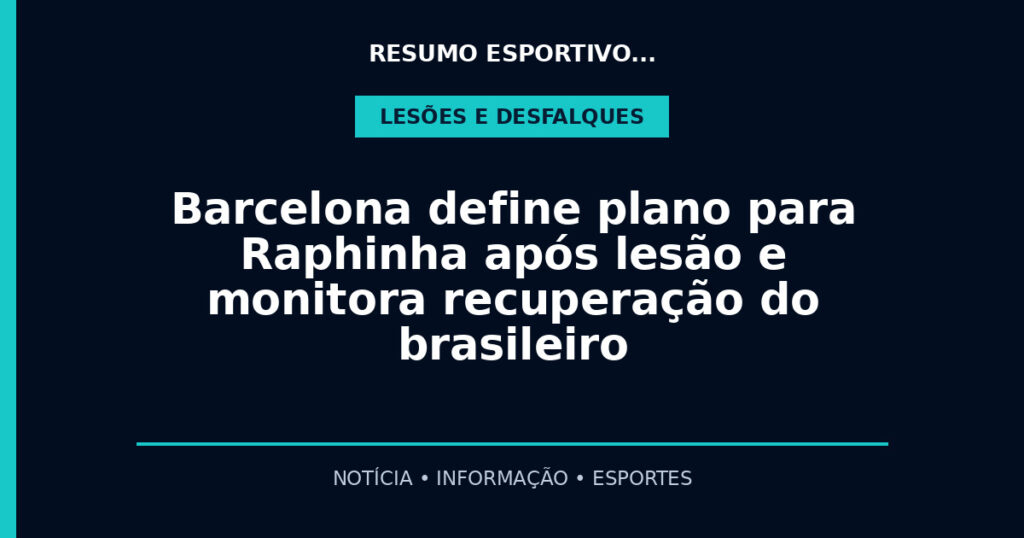 Barcelona define plano para Raphinha após lesão e monitora recuperação do brasileiro