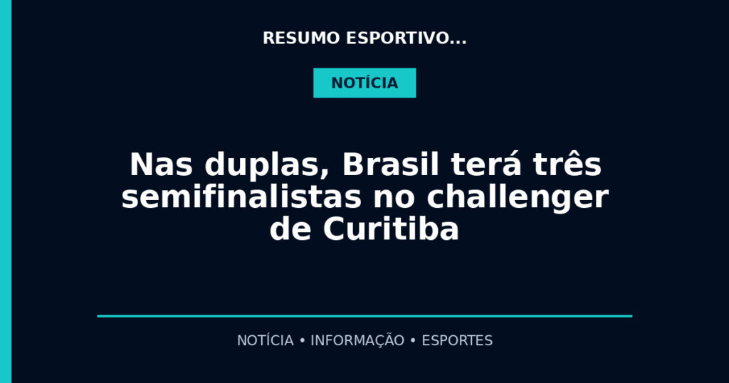 Nas duplas, Brasil terá três semifinalistas no challenger de Curitiba