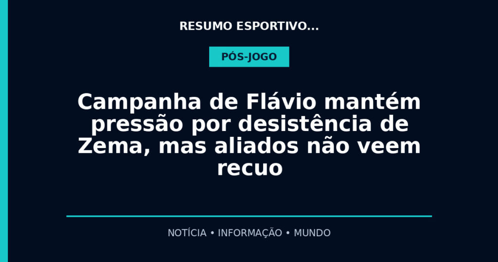 Campanha de Flávio mantém pressão por desistência de Zema, mas aliados não veem recuo