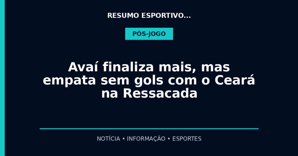 Avaí finaliza mais, mas empata sem gols com o Ceará na Ressacada