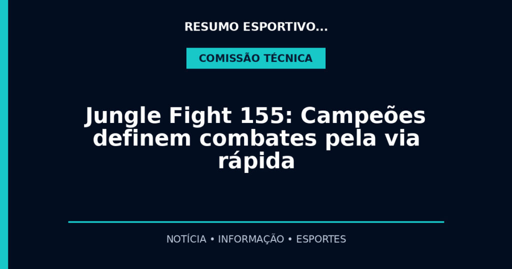 Jungle Fight 155: Campeões definem combates pela via rápida