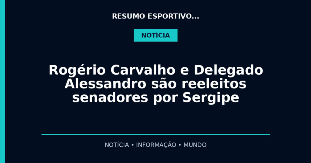 Rogério Carvalho e Delegado Alessandro são reeleitos senadores por Sergipe