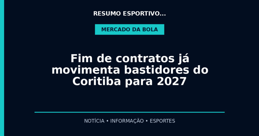 Fim de contratos já movimenta bastidores do Coritiba para 2027