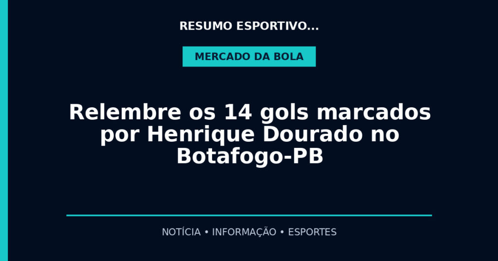 Relembre os 14 gols marcados por Henrique Dourado no Botafogo-PB