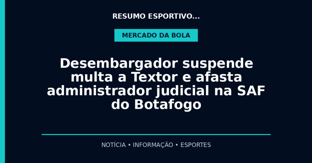 Desembargador suspende multa a Textor e afasta administrador judicial na SAF do Botafogo