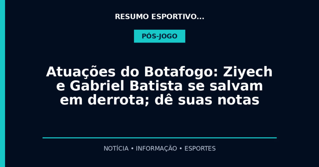 Atuações do Botafogo: Ziyech e Gabriel Batista se salvam em derrota; dê suas notas