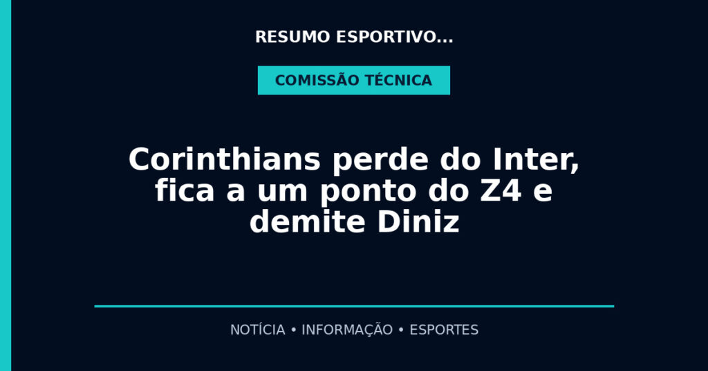 Corinthians perde do Inter, fica a um ponto do Z4 e demite Diniz