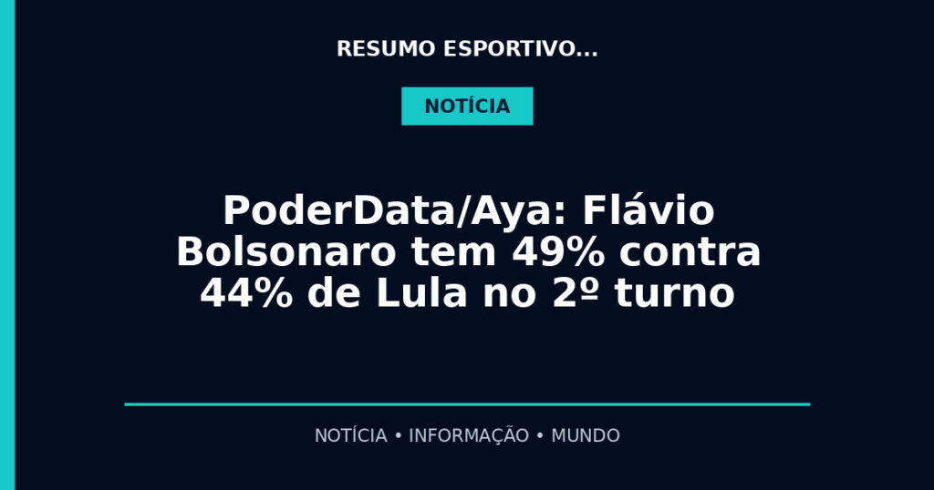 PoderData/Aya: Flávio Bolsonaro tem 49% contra 44% de Lula no 2º turno