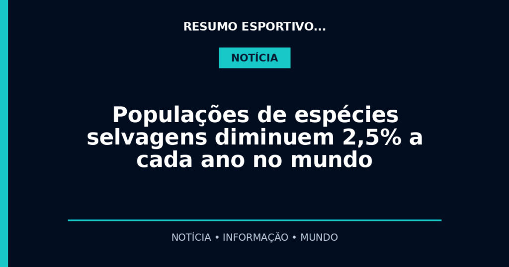 Populações de espécies selvagens diminuem 2,5% a cada ano no mundo