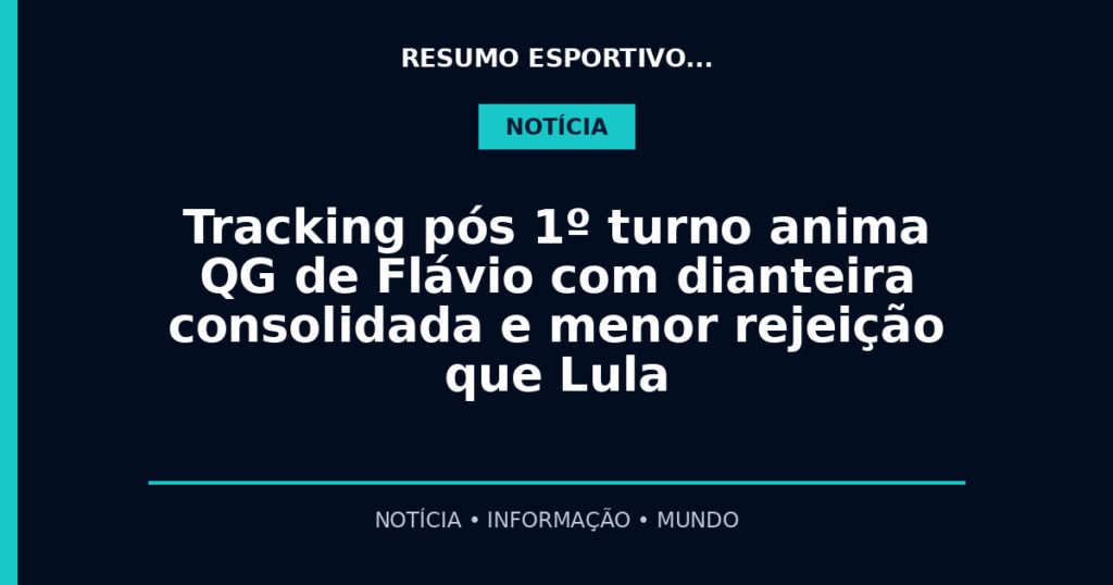 Tracking pós 1º turno anima QG de Flávio com dianteira consolidada e menor rejeição que Lula