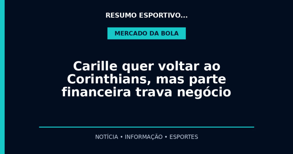 Carille quer voltar ao Corinthians, mas parte financeira trava negócio