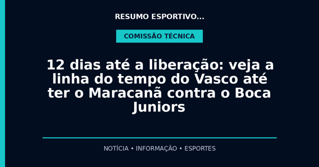 12 dias até a liberação: veja a linha do tempo do Vasco até ter o Maracanã contra o Boca Juniors