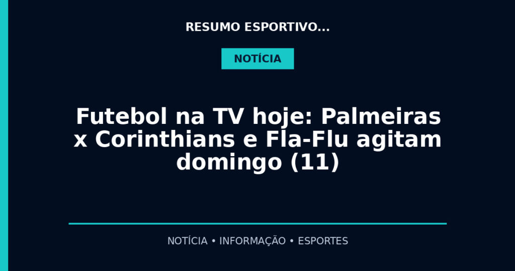 Futebol na TV hoje: Palmeiras x Corinthians e Fla-Flu agitam domingo (11)