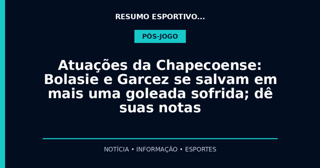 Atuações da Chapecoense: Bolasie e Garcez se salvam em mais uma goleada sofrida; dê suas notas